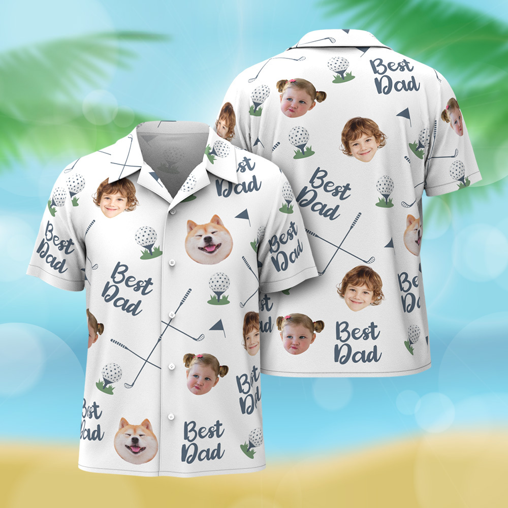 Chemise Hawaïenne Personnalisée Pour Papa, Cadeau Pour La Fête Des Pères - CustWitFR