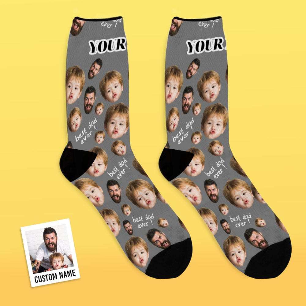Chaussettes Fête Des Pères Personnalisées 2 Faces 8 Couleurs - Superproduct - CustWitFR