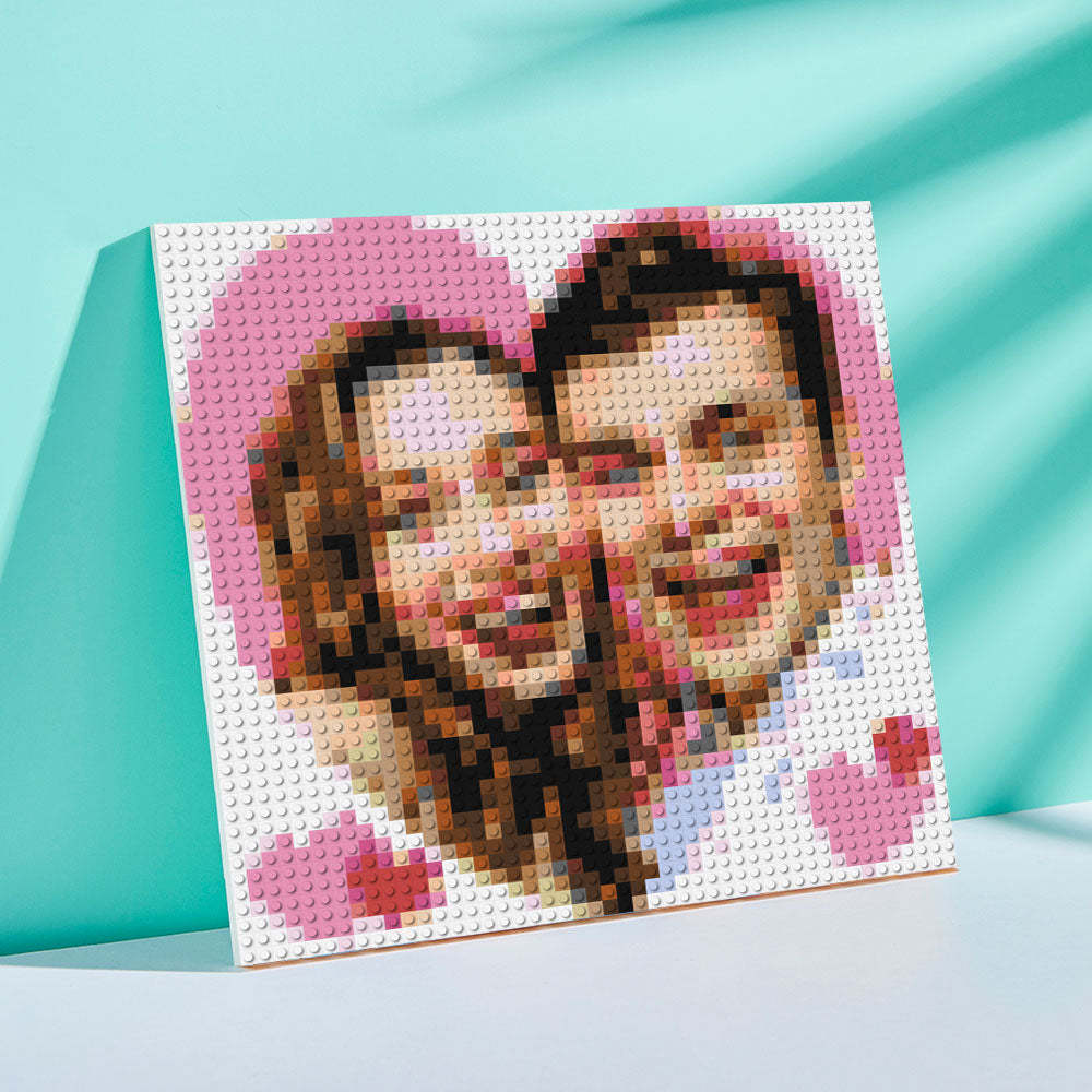 Gifts for Her Couple Pixel Mosaic Art Custom Photo Puzzle Frame - CustWit