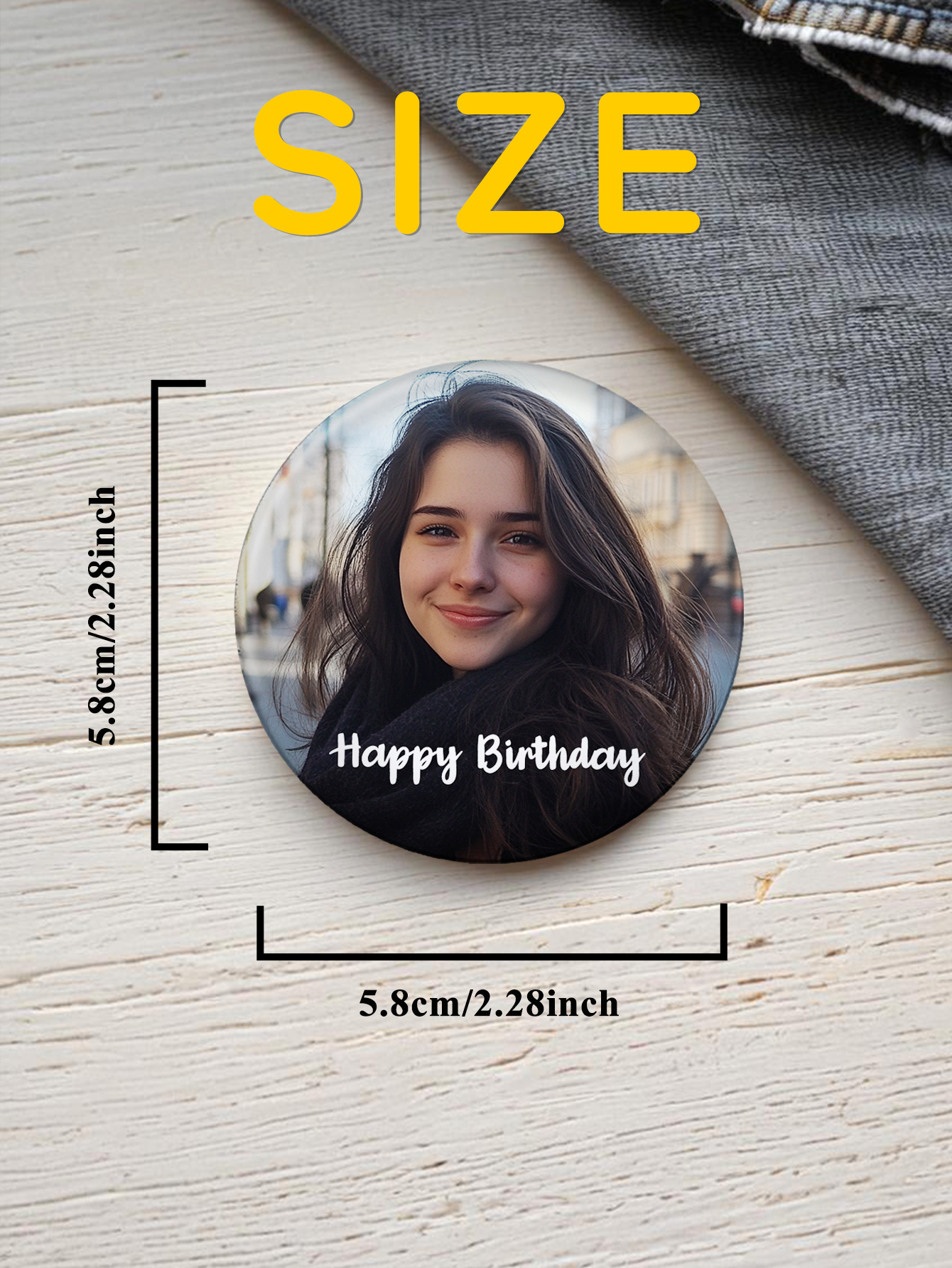 Broche Personnalisée Avec Photo Et Texte, Badge Personnalisé, Cadeau Amusant - CustWitFR
