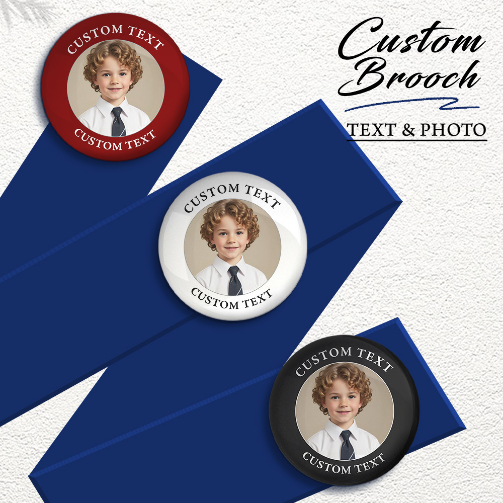 Épingle Personnalisée Avec Texte Et Photo Badge Bouton Personnalisé Accessoire Personnalisé - CustWitFR