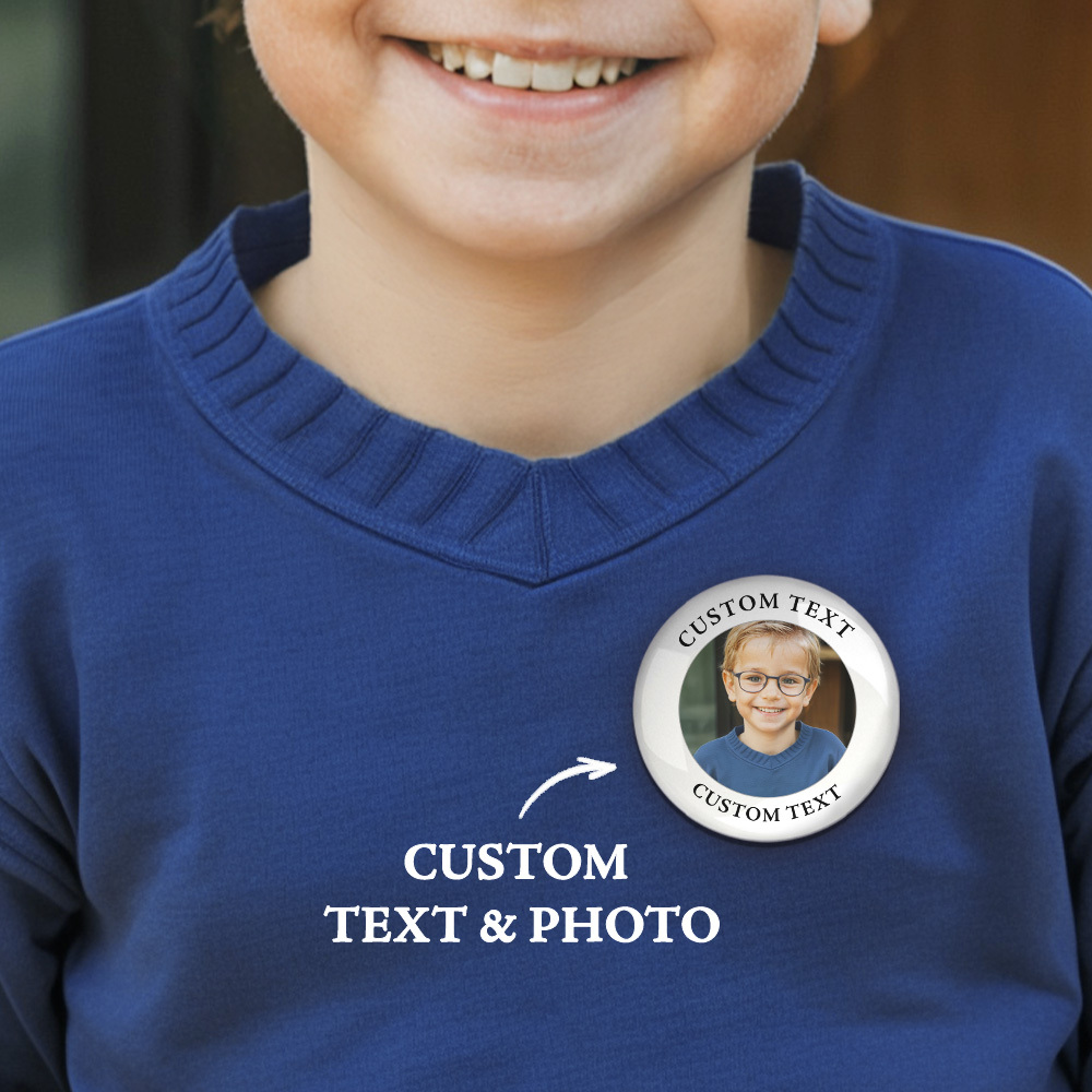 Épingle Personnalisée Avec Texte Et Photo Badge Bouton Personnalisé Accessoire Personnalisé - CustWitFR