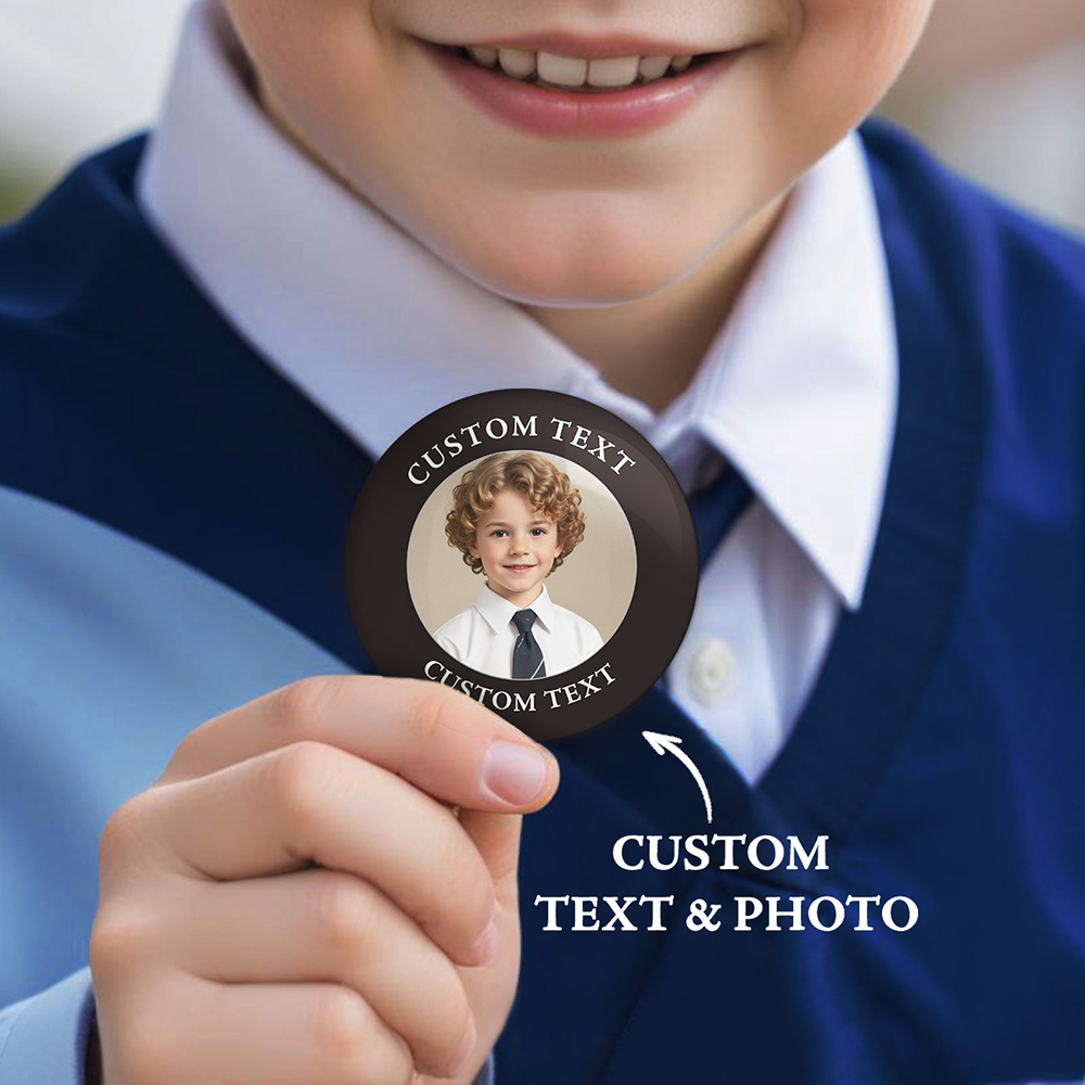 Épingle Personnalisée Avec Texte Et Photo Badge Bouton Personnalisé Accessoire Personnalisé - CustWitFR