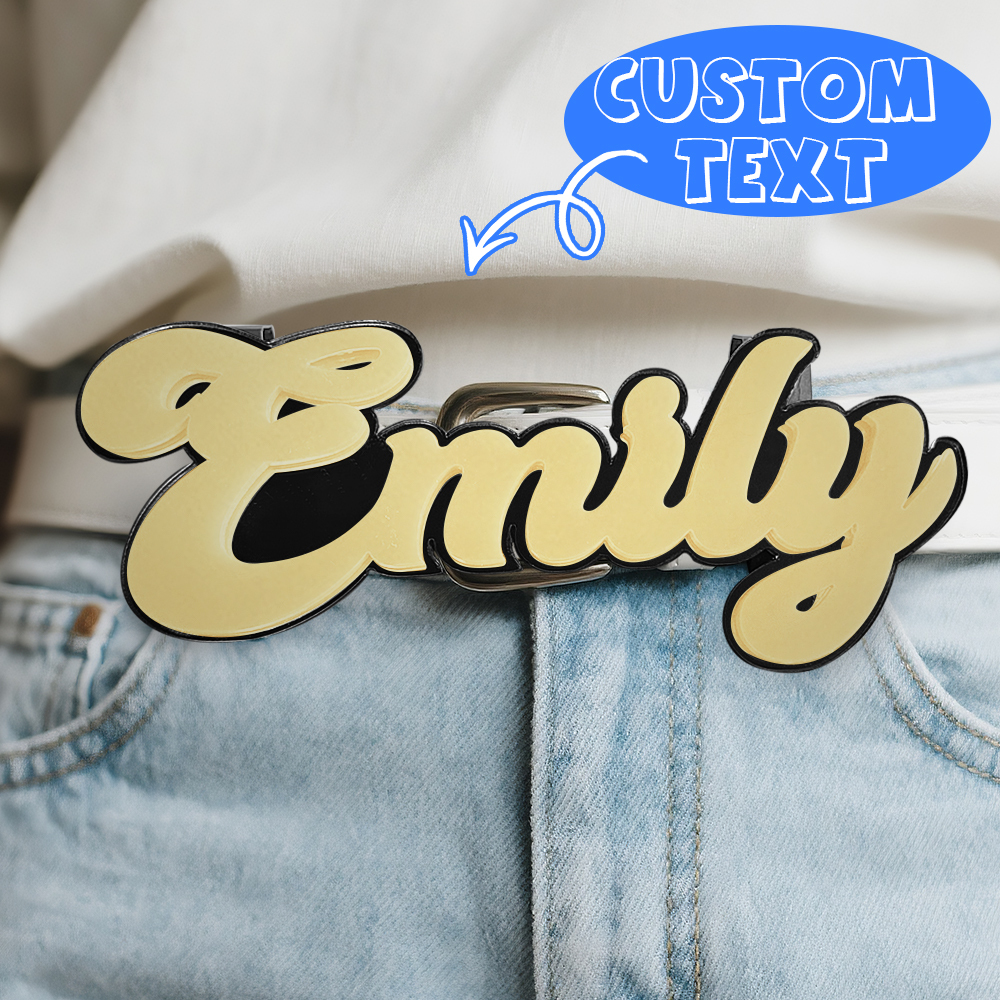 Boucle de ceinture avec plaque signalétique personnalisée, fermoir de ceinture personnalisé, clip de ceinture impressionnant