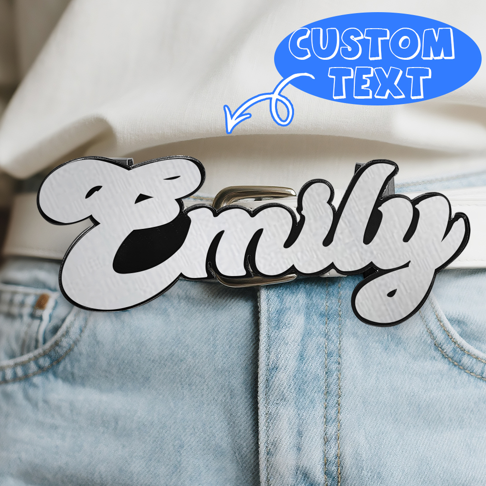 Boucle de ceinture avec plaque signalétique personnalisée, fermoir de ceinture personnalisé, clip de ceinture impressionnant