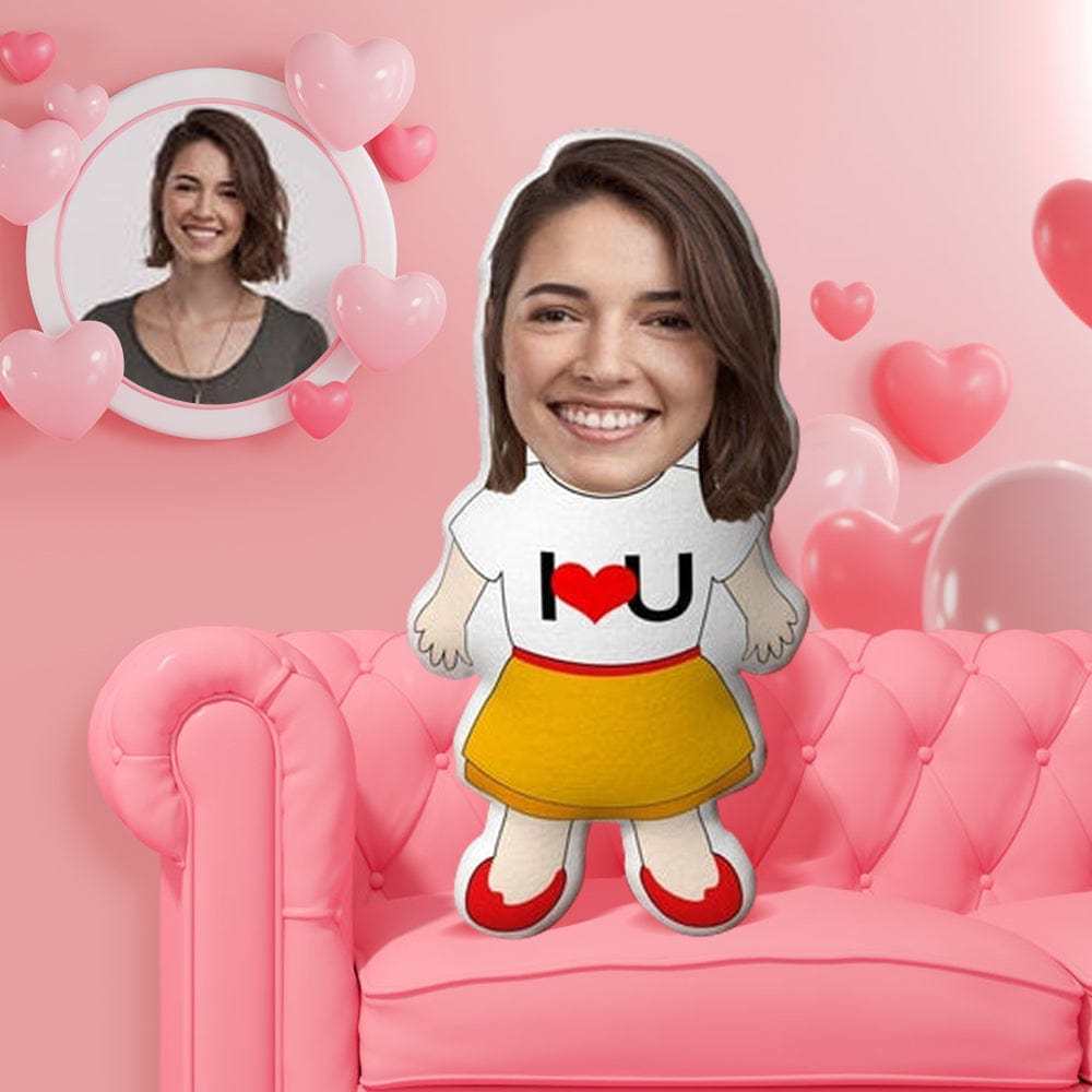 Oreiller I Love T'aime Oreiller Visage Cadeaux De Saint-valentin Poupée Magicienne - CustWitFR