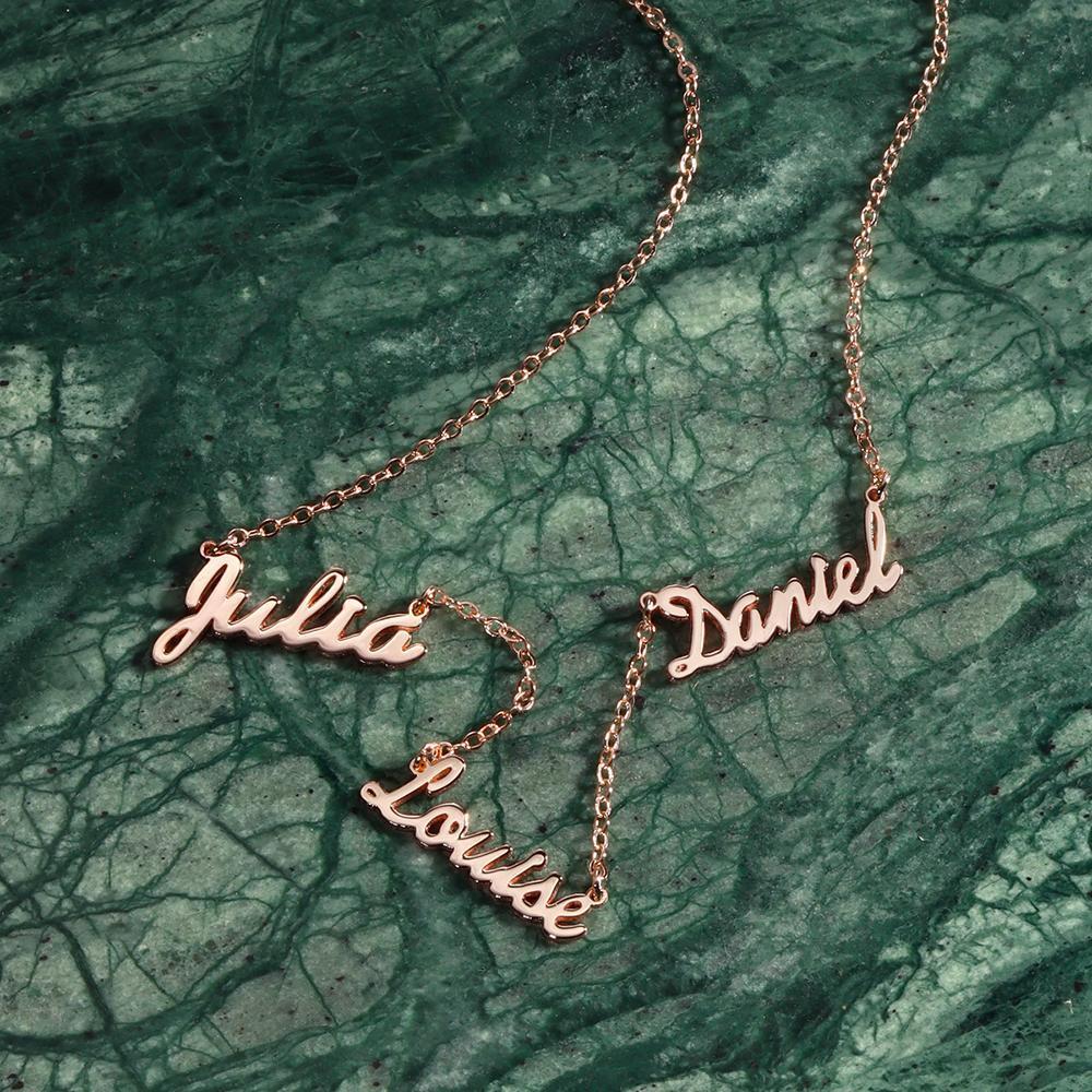 Collier Élégant Personnalisé À Trois Noms - CustWitFR