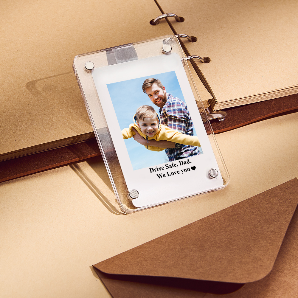 Clip De Pare-soleil De Voiture Personnalisé Avec Photo Et Texte En Acrylique, Cadeau De Fête Des Pères Pour Lui - CustWitFR