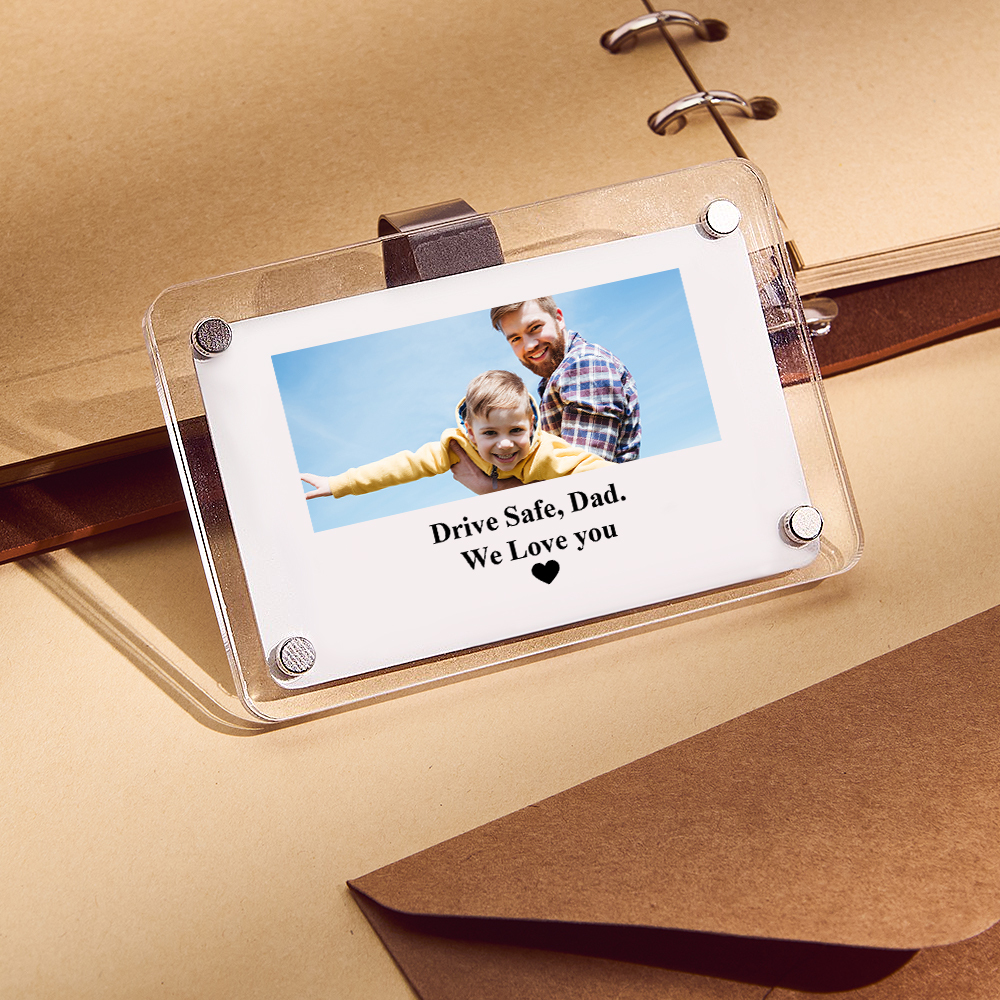 Clip De Pare-soleil De Voiture Personnalisé Avec Photo Et Texte En Acrylique, Cadeau De Fête Des Pères Pour Lui - CustWitFR