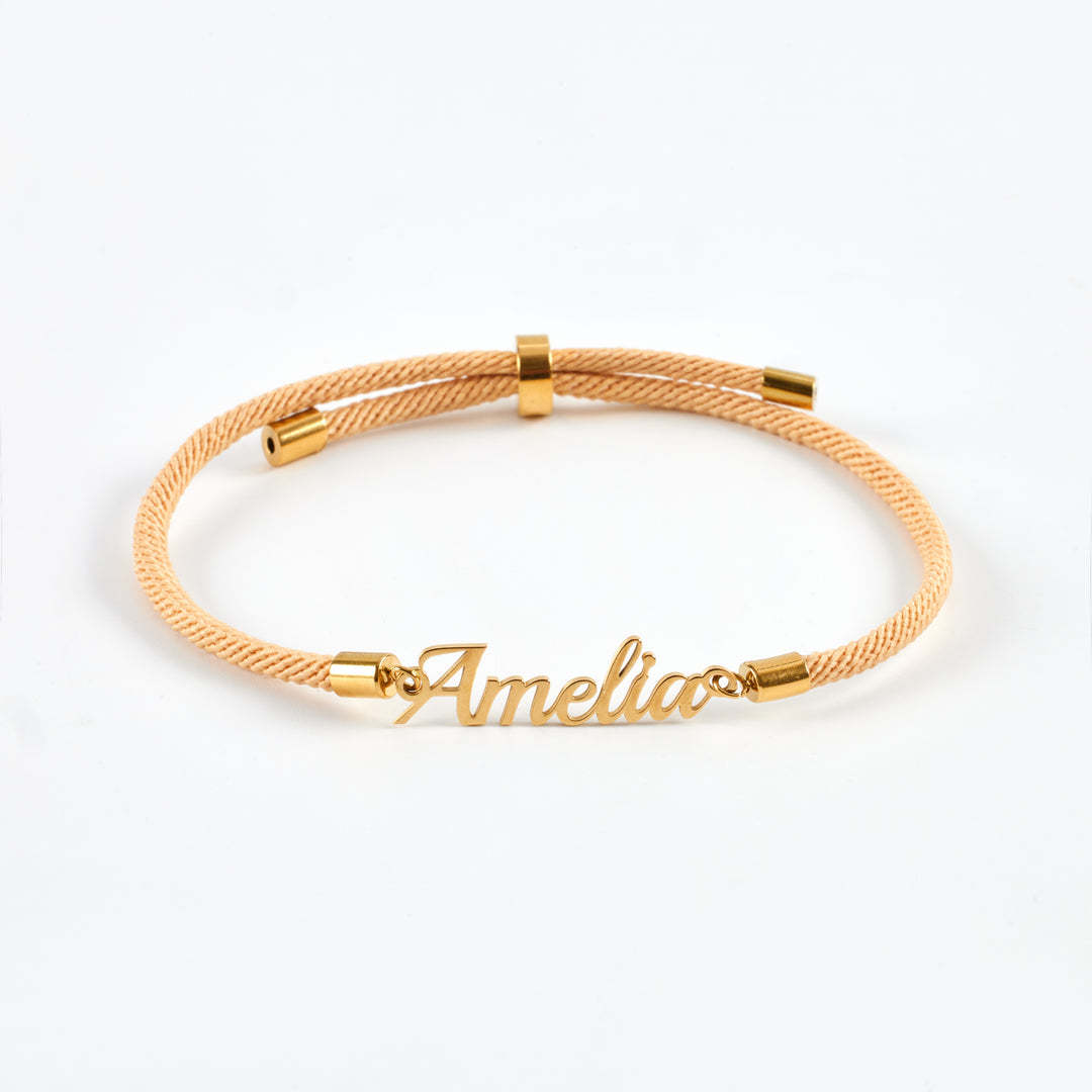 Bracelet Personnalisé avec Prénom – Bijou avec Cordon Tressé – Cadeau Unique & Élégant