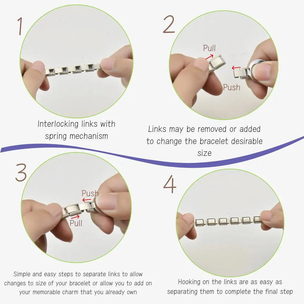 Custom Photo Italian Charm Bracelet Personalized Y2K Stainless Steel Jewelry Gifts for Lover