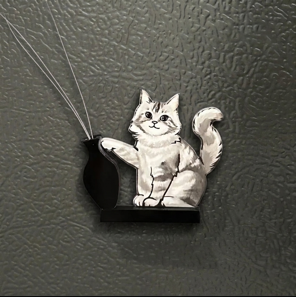 Collectionneur De Moustaches De Chat Fait à La Main – Support De Réfrigérateur Magnétique En Acrylique | Mini Souvenir, Souvenir Commémoratif Pour Animaux De Compagnie, Cadeau Pour Les Amoureux Des Chats - CustWitFR