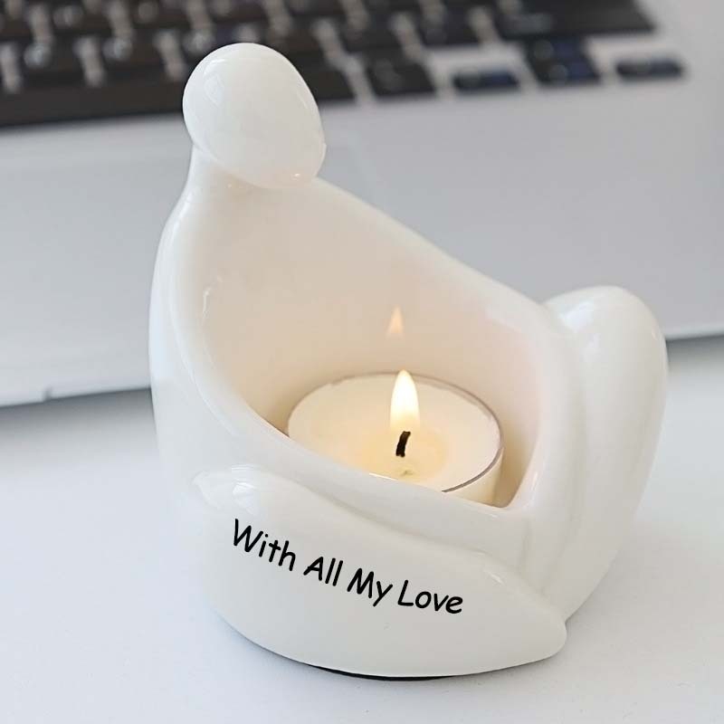 Bougeoirs En Céramique Avec Texte Personnalisé, Motif Chat, Uniquement En Céramique