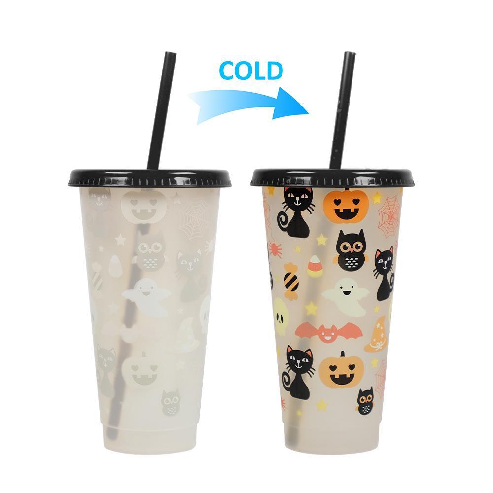 Color-Changing Straw Cup for Halloween Fun Party Drink ware