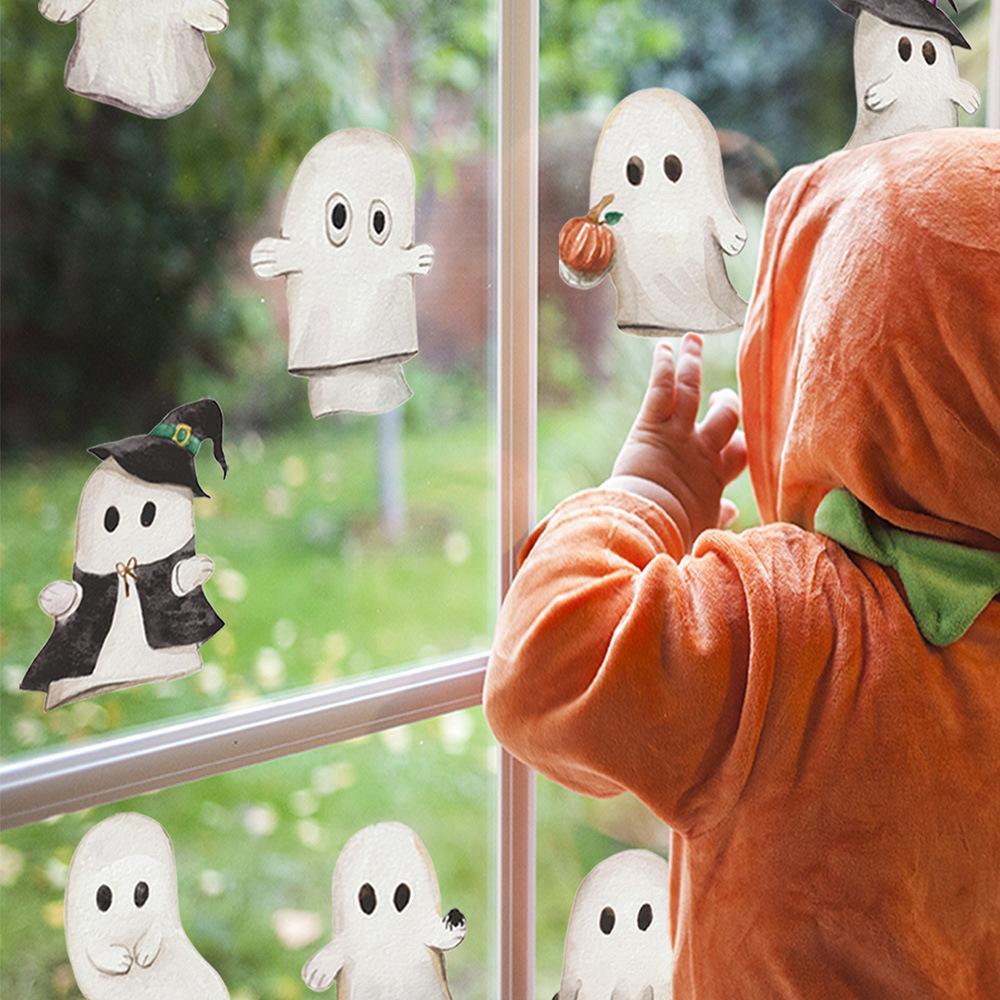 Autocollants Muraux Fantômes D'halloween, Autocollants De Décoration De Chambre À Coucher Drôles Et Horrifique