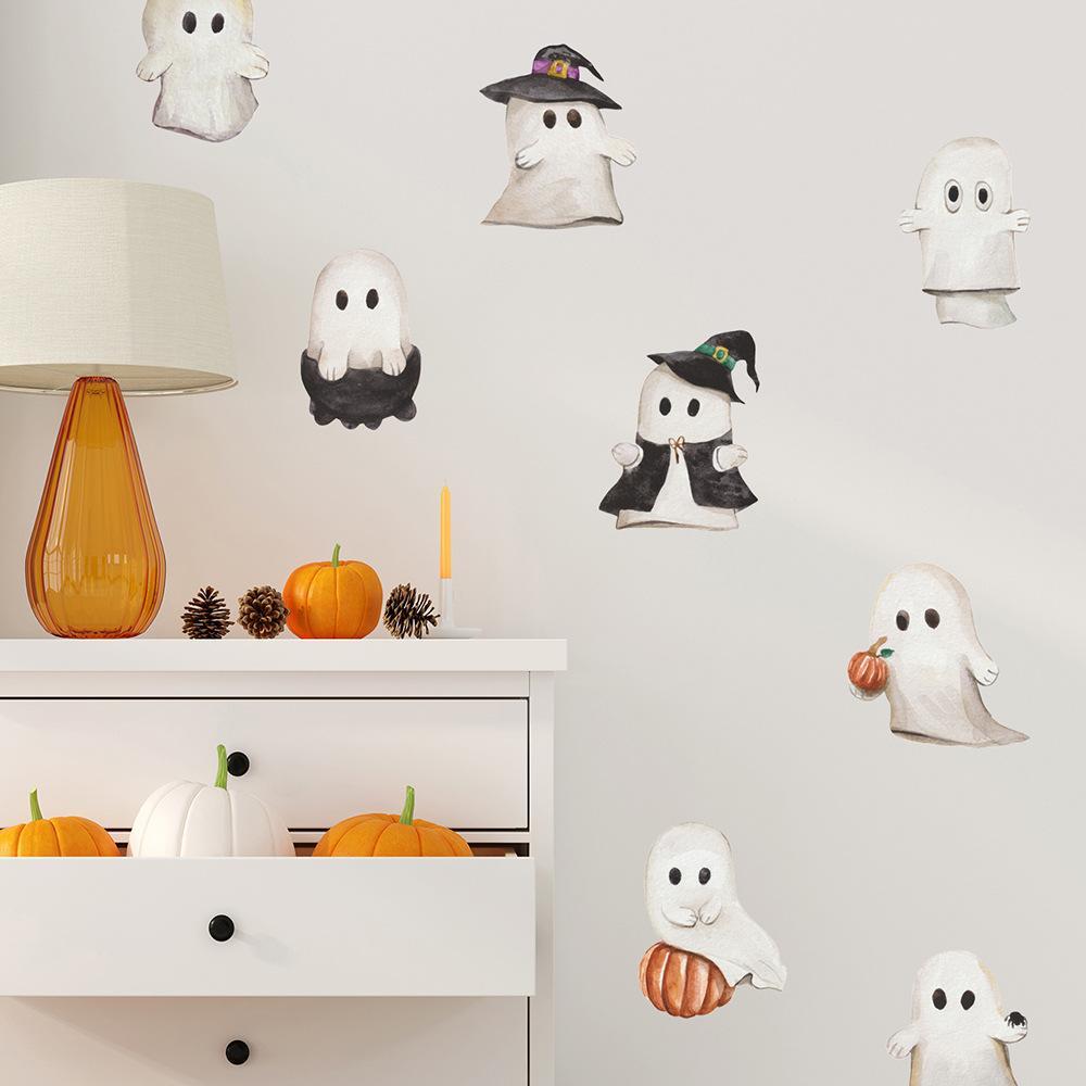 Autocollants Muraux Fantômes D'halloween, Autocollants De Décoration De Chambre À Coucher Drôles Et Horrifique