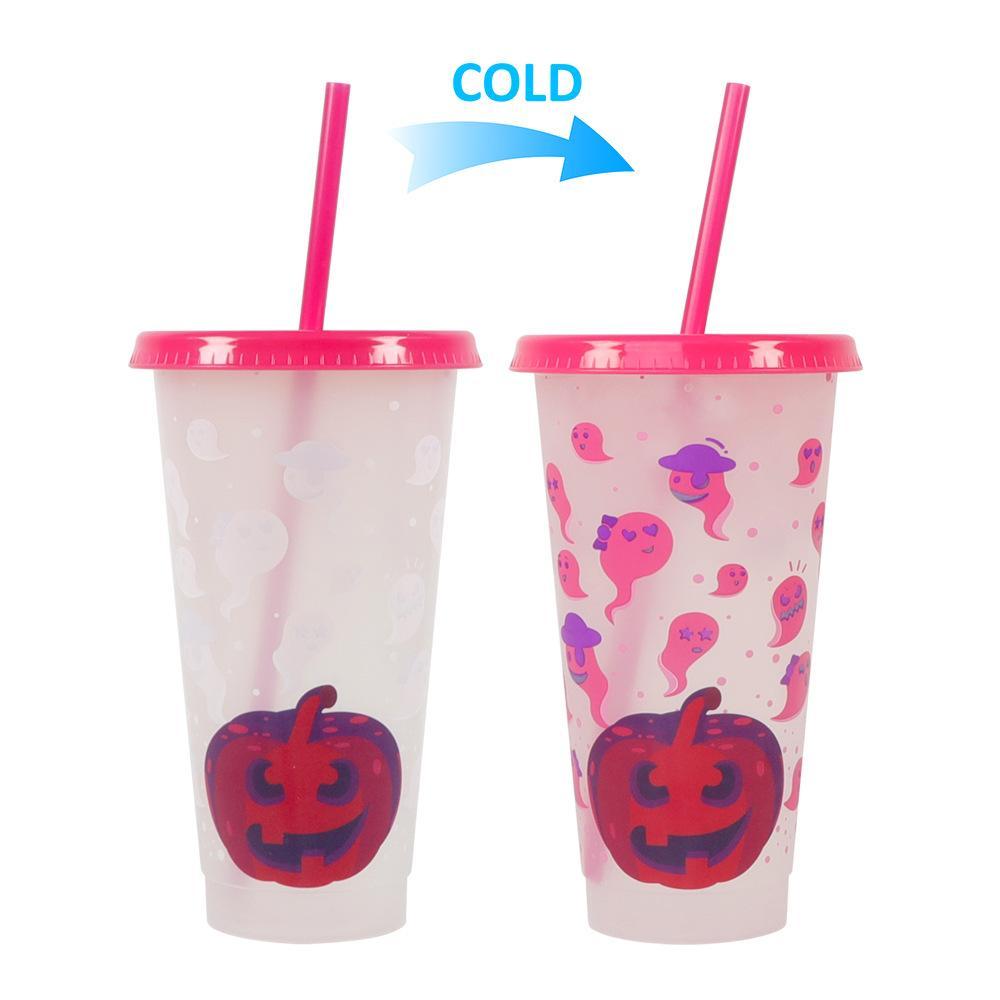 Color-Changing Straw Cup for Halloween Fun Party Drink ware