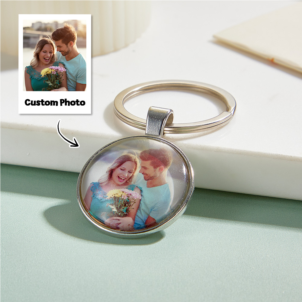 Porte-clés Photo Personnalisé - Un Cadeau Unique Avec Votre Photo Préférée Pour La Famille Et Les Amis