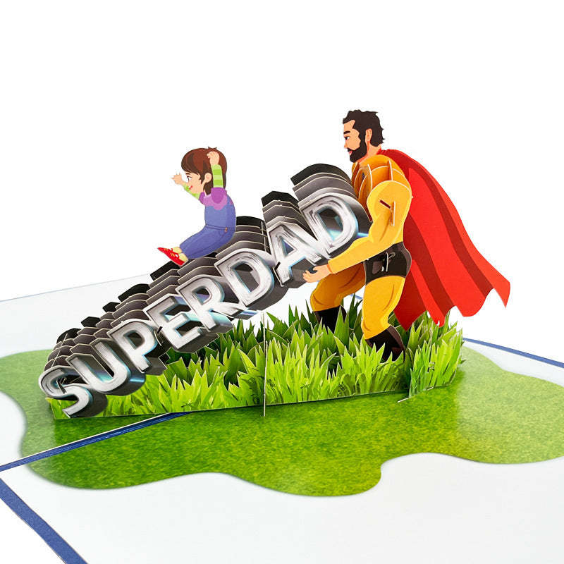 Father's Day Card 3D Pop Up Card Super Dad Greeting Card for Him - MyHawaiianShirts