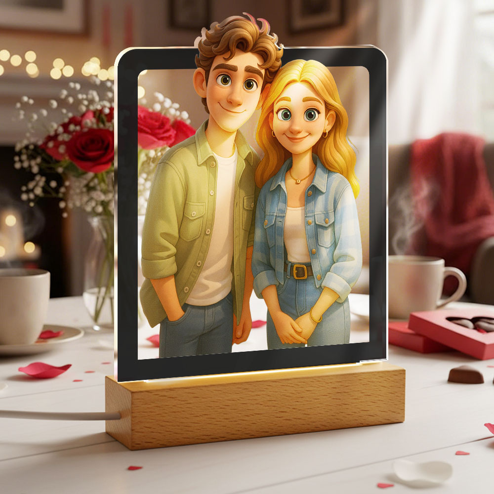 Custom Photo Lamp Personalized Acrylic Night Light Gift for Him and Her
