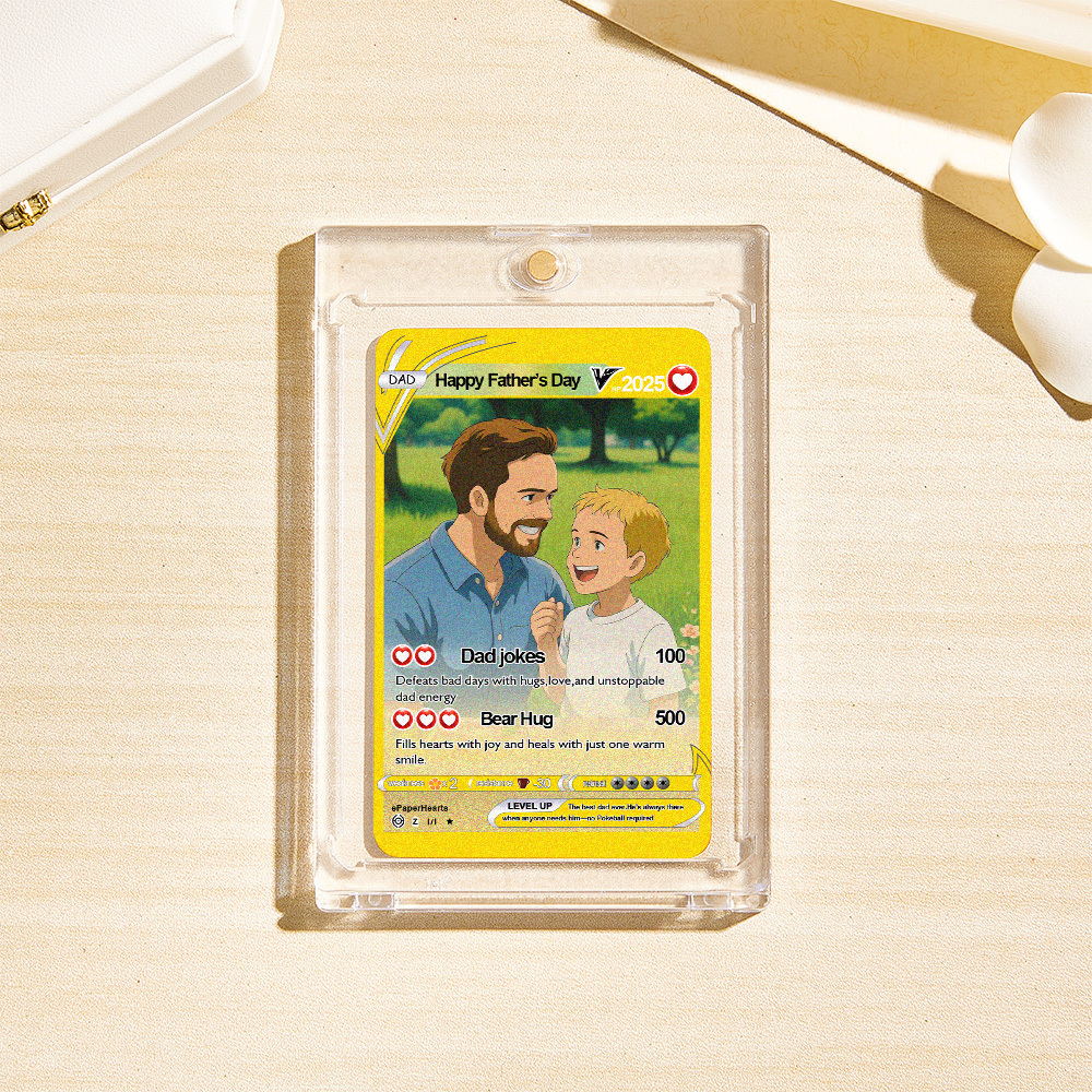 Carte Poke Fête Des Pères, Carte Poke Personnalisée, Cadeau Pour Papa, Cadeau Fête Des Pères, Cadeau Personnalisé - CustWitFR