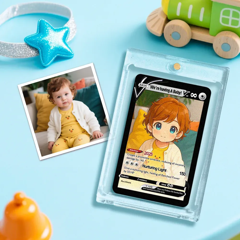 Carte Pokémon Personnalisée Avec Photo De Dessin Animé, Carte De Fête Des Pères, Texte Et Photo Personnalisés, Carte Poke, Cadeau Pour Papa - CustWitFR