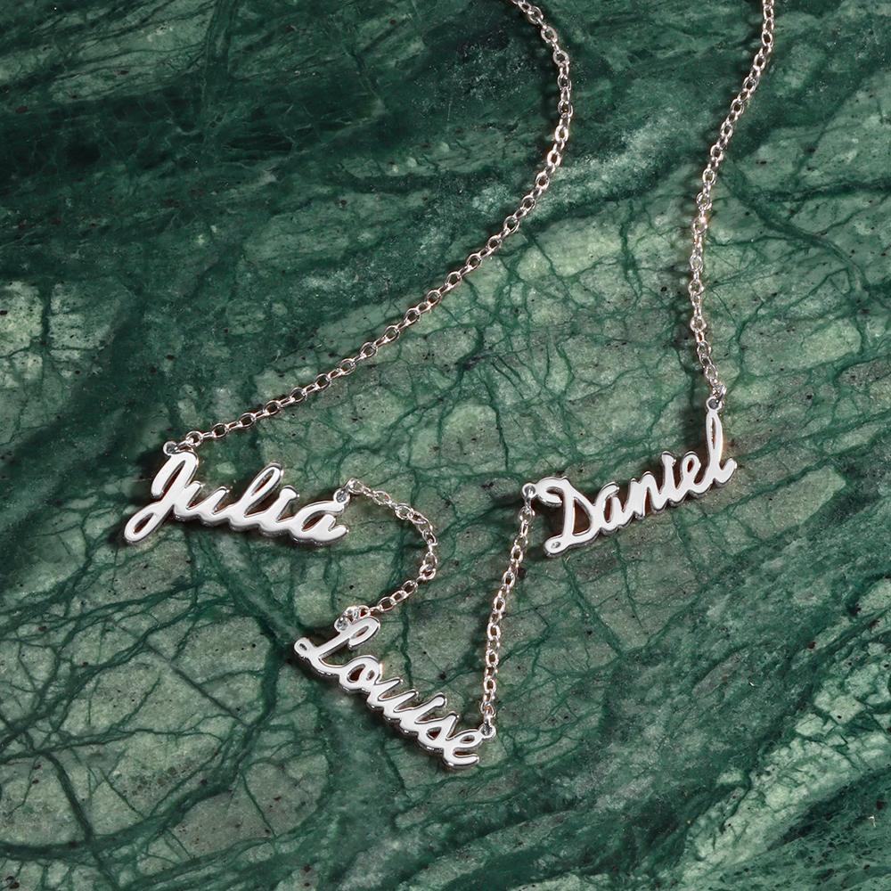 Collier Élégant Personnalisé À Trois Noms - CustWitFR