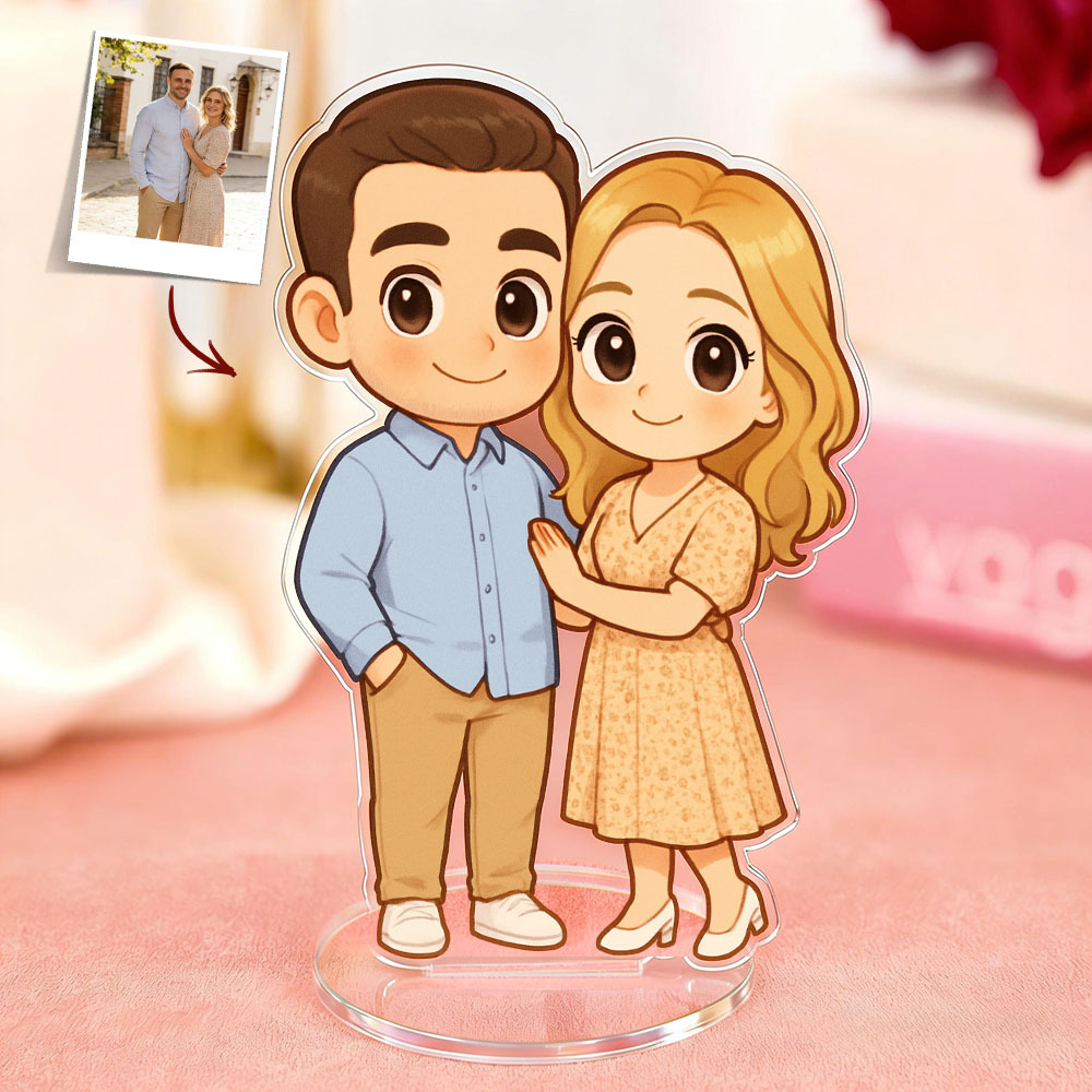 Présentoir Acrylique Personnalisé Style Anime Avec Photo, Cadeau Idéal Pour La Famille Ou Un Couple.