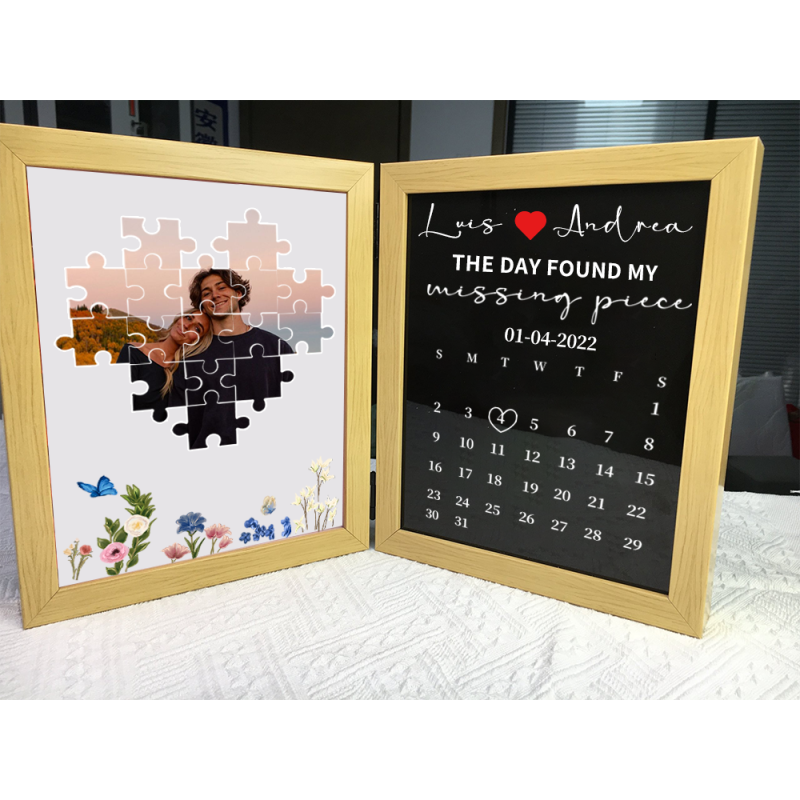 Marco De Fotos Personalizado El Día Que Encontré La Pieza Que Faltaba Marco De Fotos De Rompecabezas Regalos Para Parejas