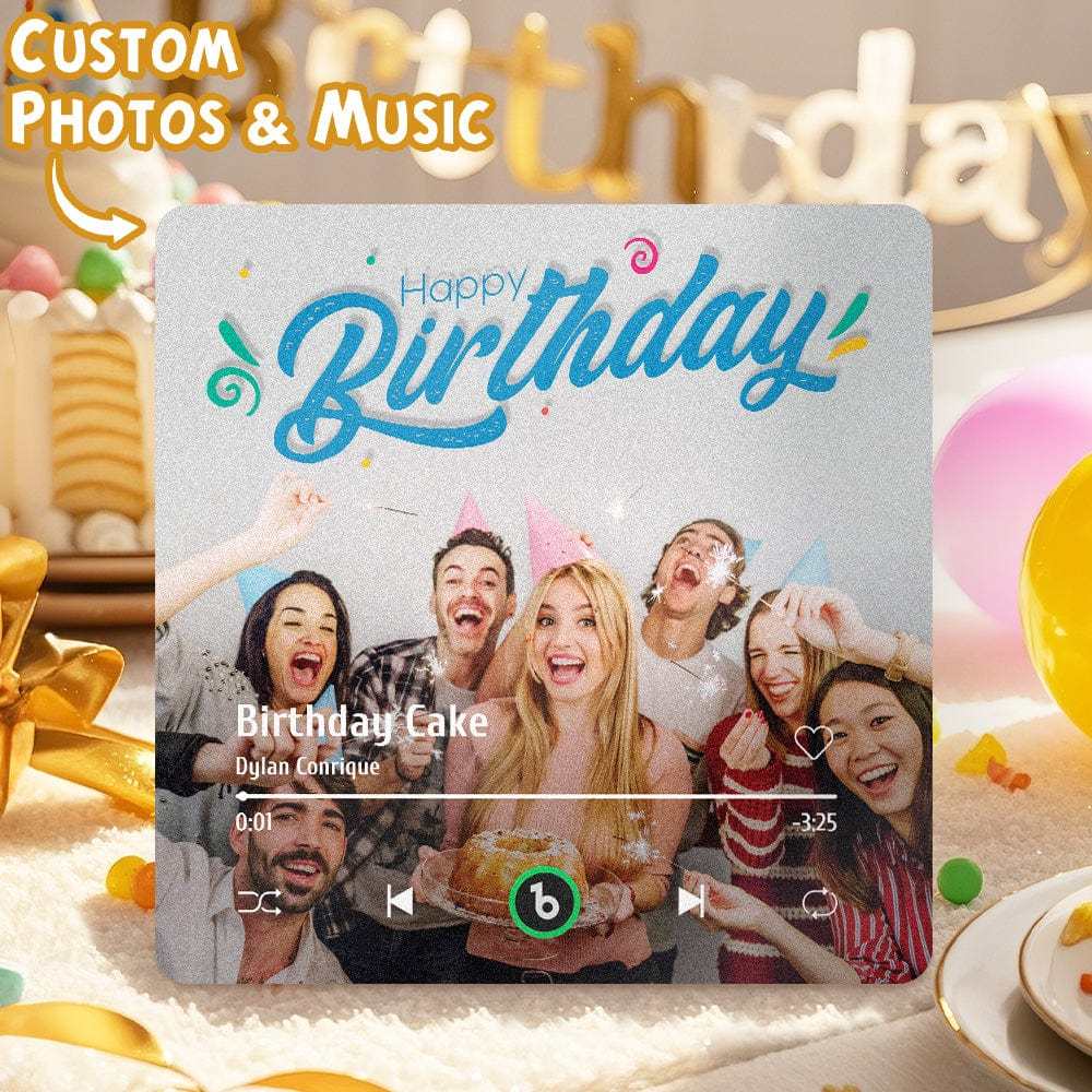 Aimant De Réfrigérateur Musical Personnalisé, Nouvelle Mise À Niveau 4.0, Cadre Coloré, Album, Aimant De Réfrigérateur, Autocollant Mural De Musique, Mouvement Musical Pouvant Être Joué, Cadeau D'anniversaire Pour Fête - CustWitFR