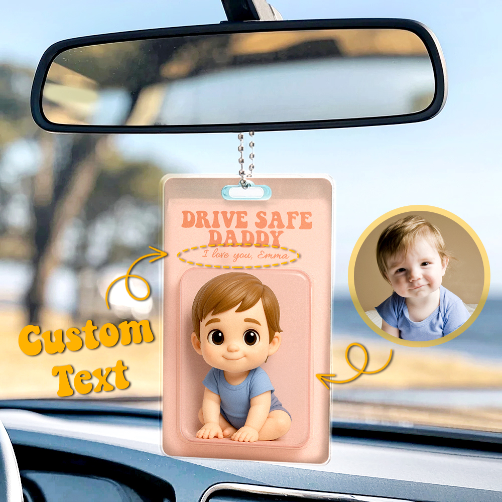 Cadeau Personnalisé Pour La Fête Des Pères Pour Papa Figurine Photo Personnalisée Ornement De Voiture Cadeau À Suspendre Pour Grand-père Cadeau Pour Nouveau Papa Cadeaux Pour Papa Des Enfants - CustWitFR