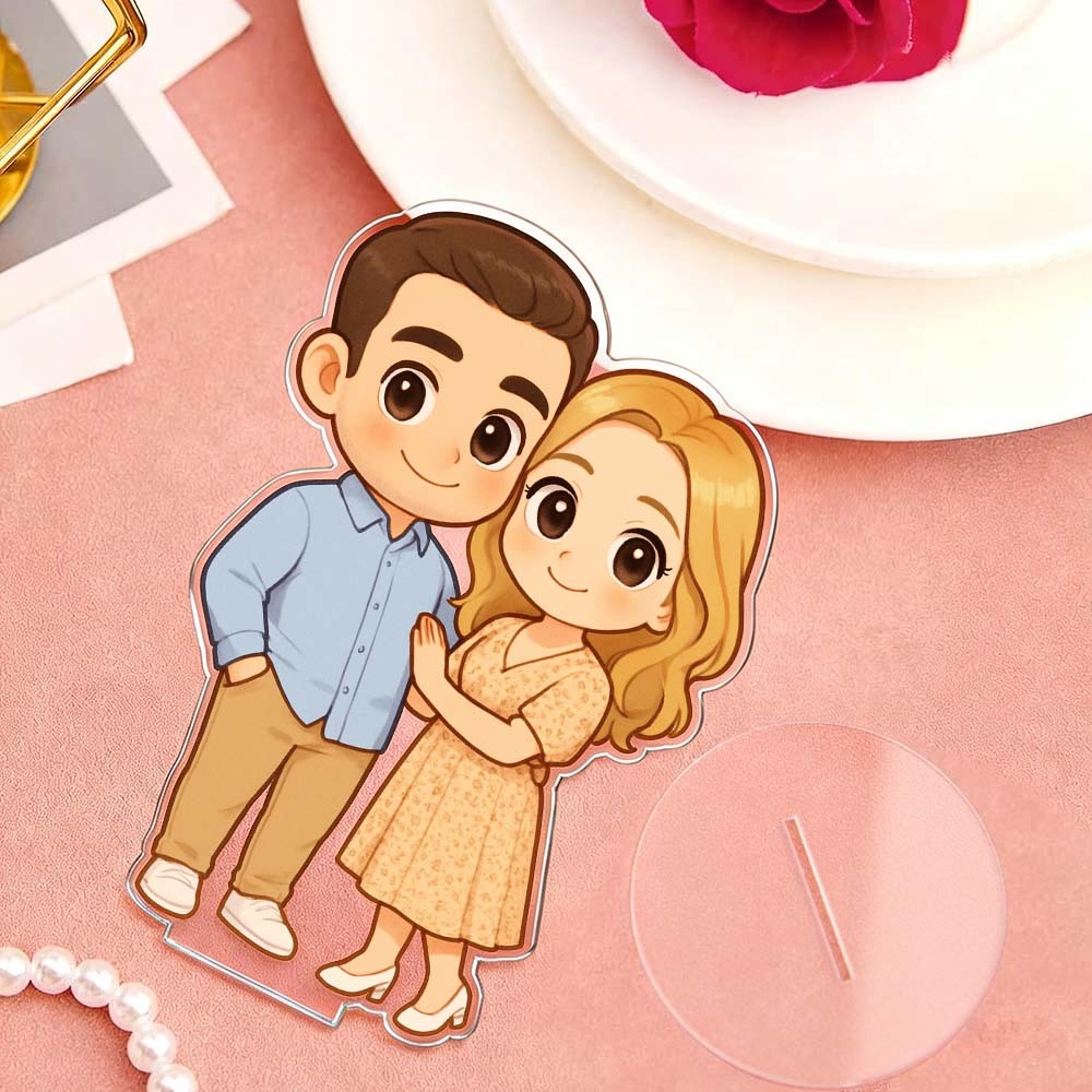 Présentoir Acrylique Personnalisé Style Anime Avec Photo, Cadeau Idéal Pour La Famille Ou Un Couple.