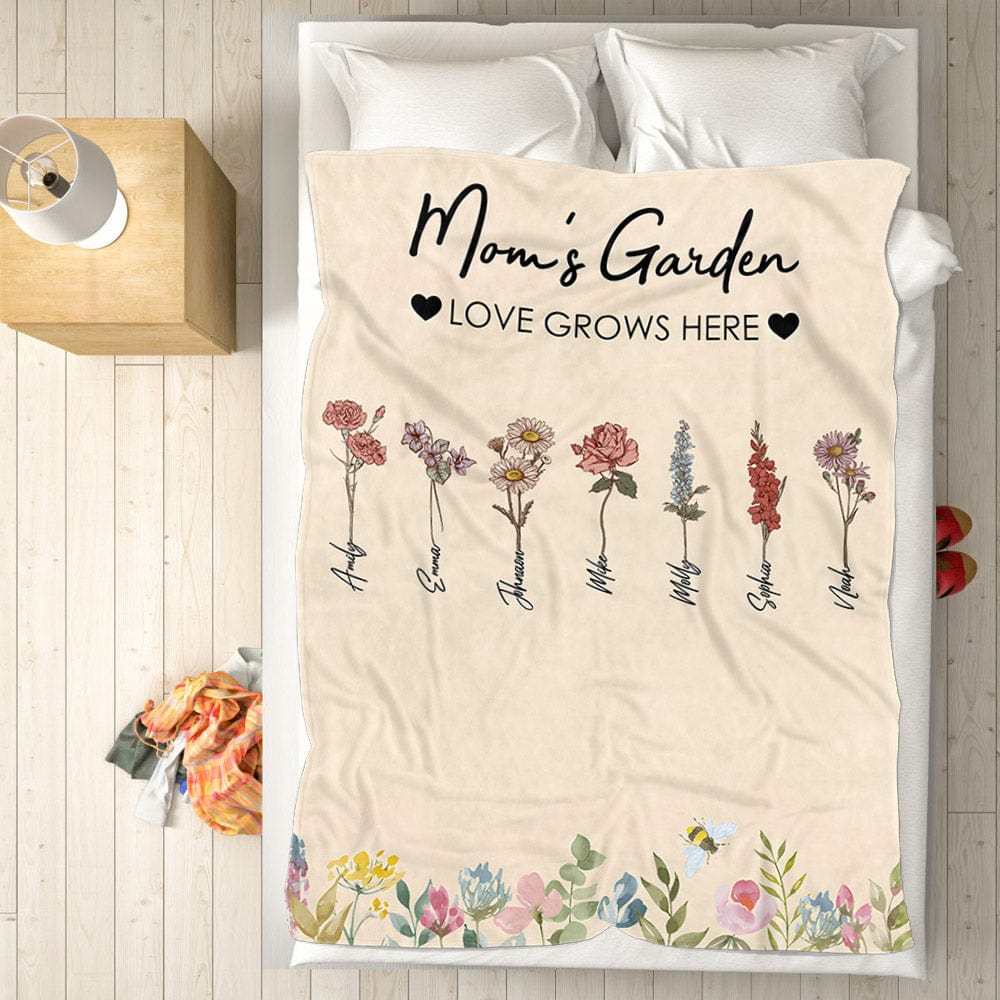 Couverture Florale Personnalisée Pour Anniversaire, Cadeau Personnalisé Pour Grand-mère - CustWitFR