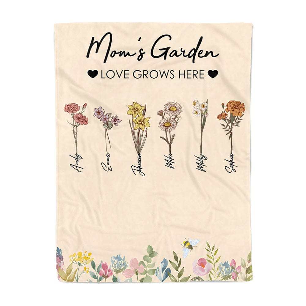 Couverture Florale Personnalisée Pour Anniversaire, Cadeau Personnalisé Pour Grand-mère - CustWitFR
