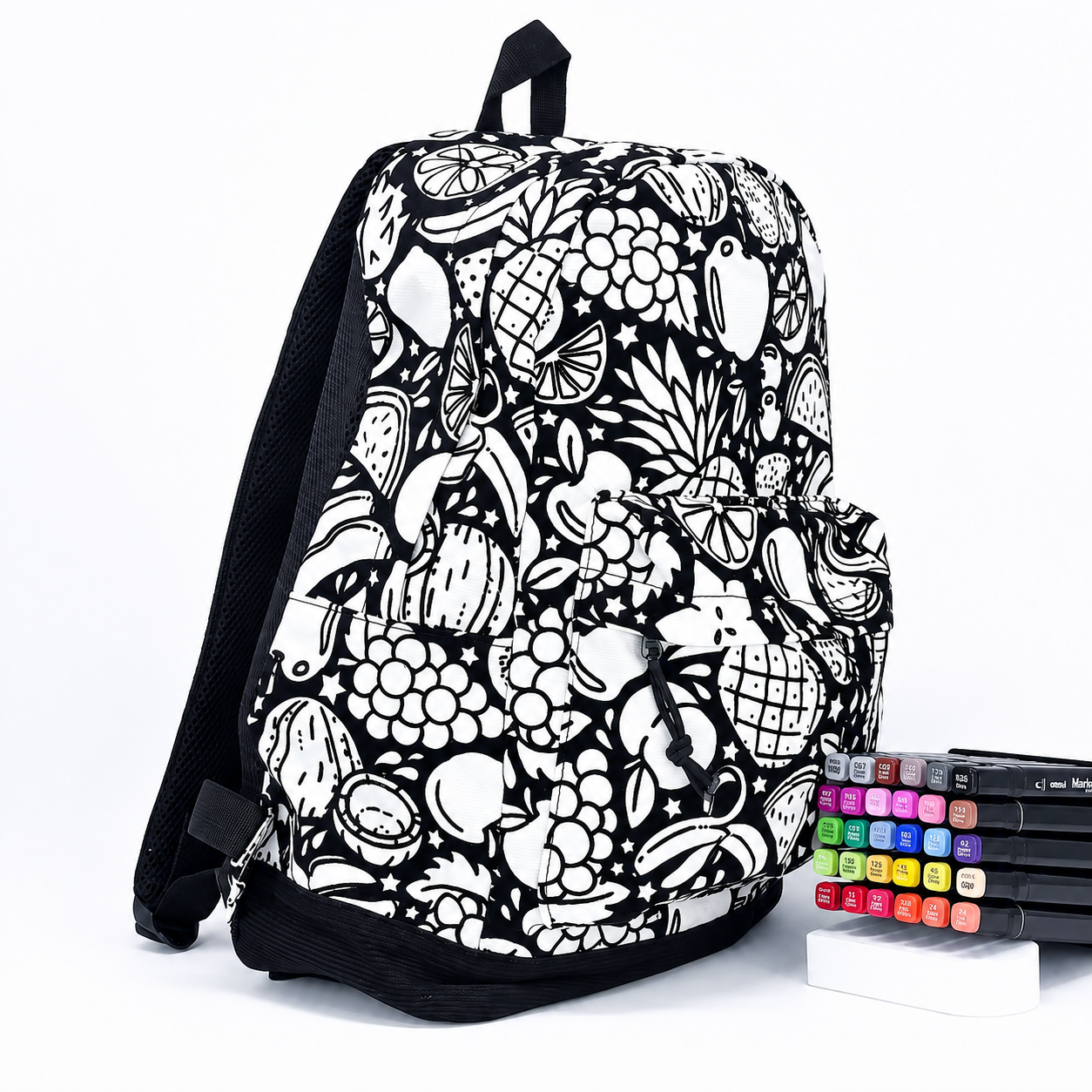 Sac à Dos De Coloriage DIY Avec 24 Marqueurs De Couleurs, Colorez Vos Enfants, Sac à Dos De 17 Pouces, Sac à Dos Personnalisable Et Lavable, Sac à Dos De Coloriage Créatif Pour Enfants