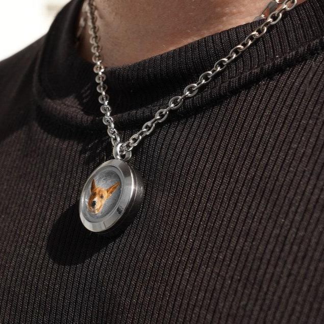 Collier Médaillon Personnalisé En Fourrure Pour Animaux De Compagnie, Collier Médaillon En Poils De Chien Et De Chat, Bijoux Commémoratifs Pour Animaux De Compagnie