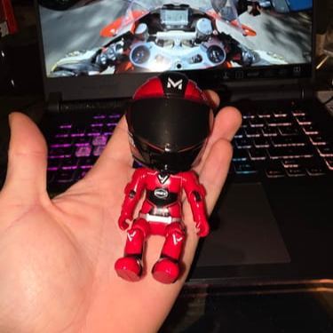 Mini Transformable Motorcycle Rider Doll Figurine Racing Helmet Biker Desk Display Gift