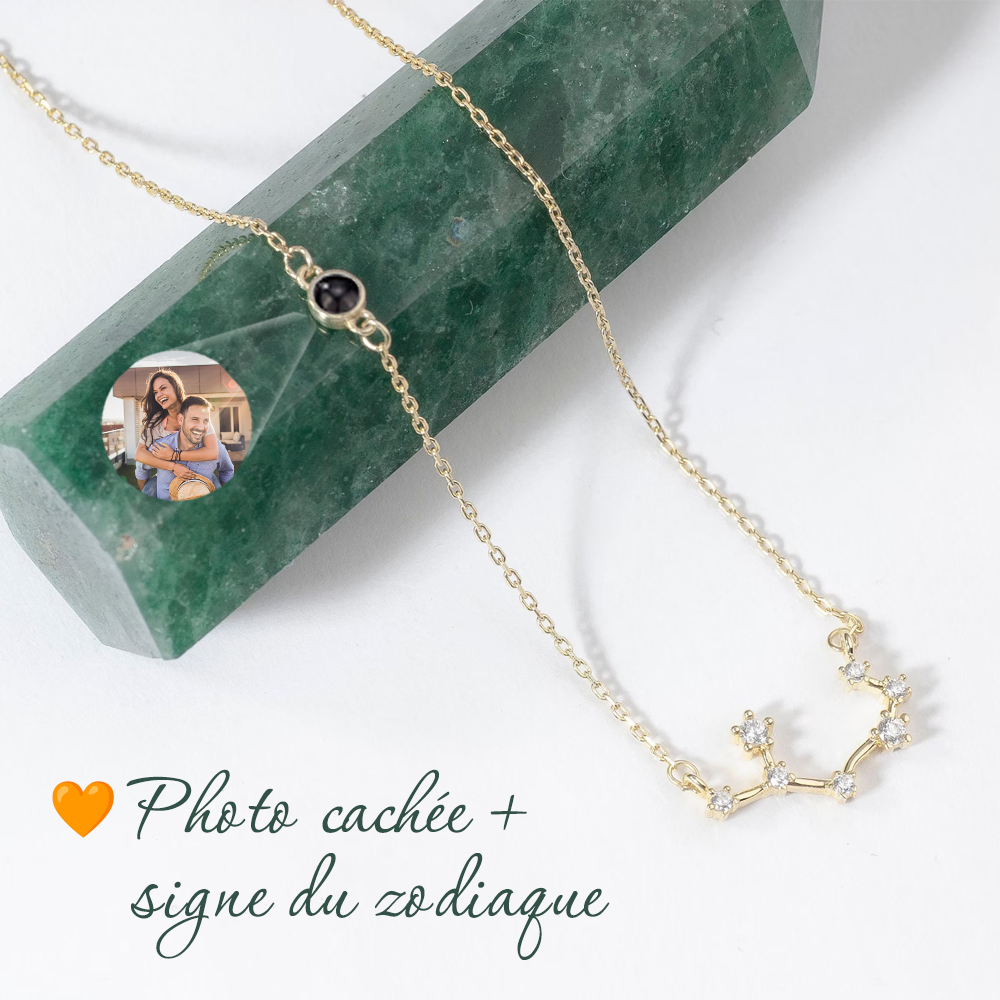 Collier Personnalisé Avec Projection Photo Du Zodiaque, Collier Constellation, Bijoux Du Zodiaque Scorpion, Sagittaire, Balance, Cadeau Pour Lui