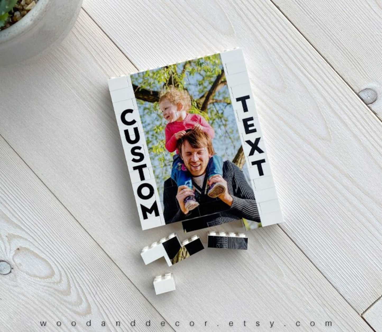 Custom Dad Photo Puzzles Blocks Puzzles - Personalized Picture Puzzle Gifts for Dad - Fathers Day