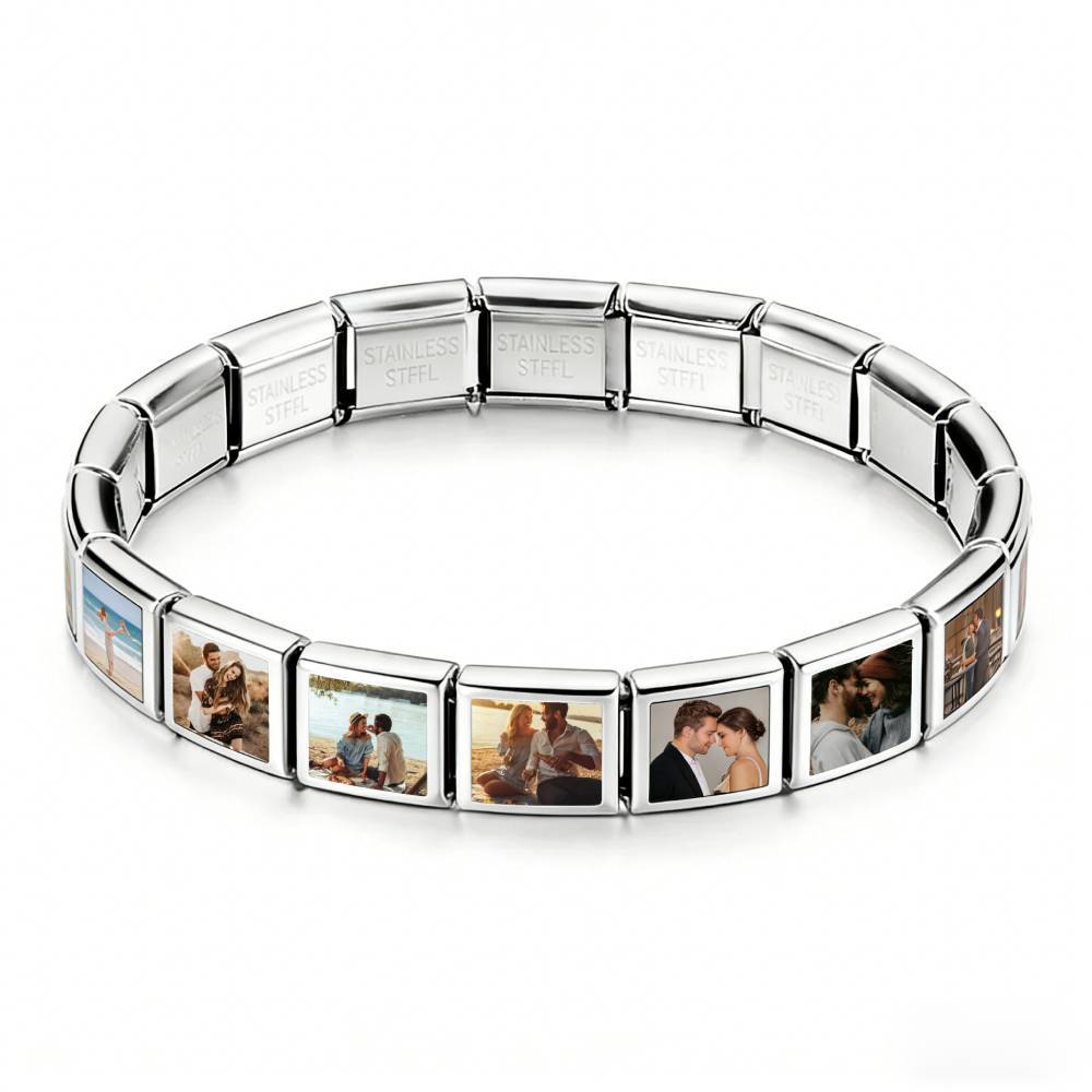 Custom Photo Italian Charm Bracelet Personalized Y2K Stainless Steel Jewelry Gifts for Lover