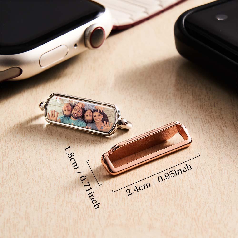 Ciondolo Per Cinturino Orologio Con Foto Incisa Personalizzata - Accessorio Per Smartwatch Personalizzato Con Perline - 