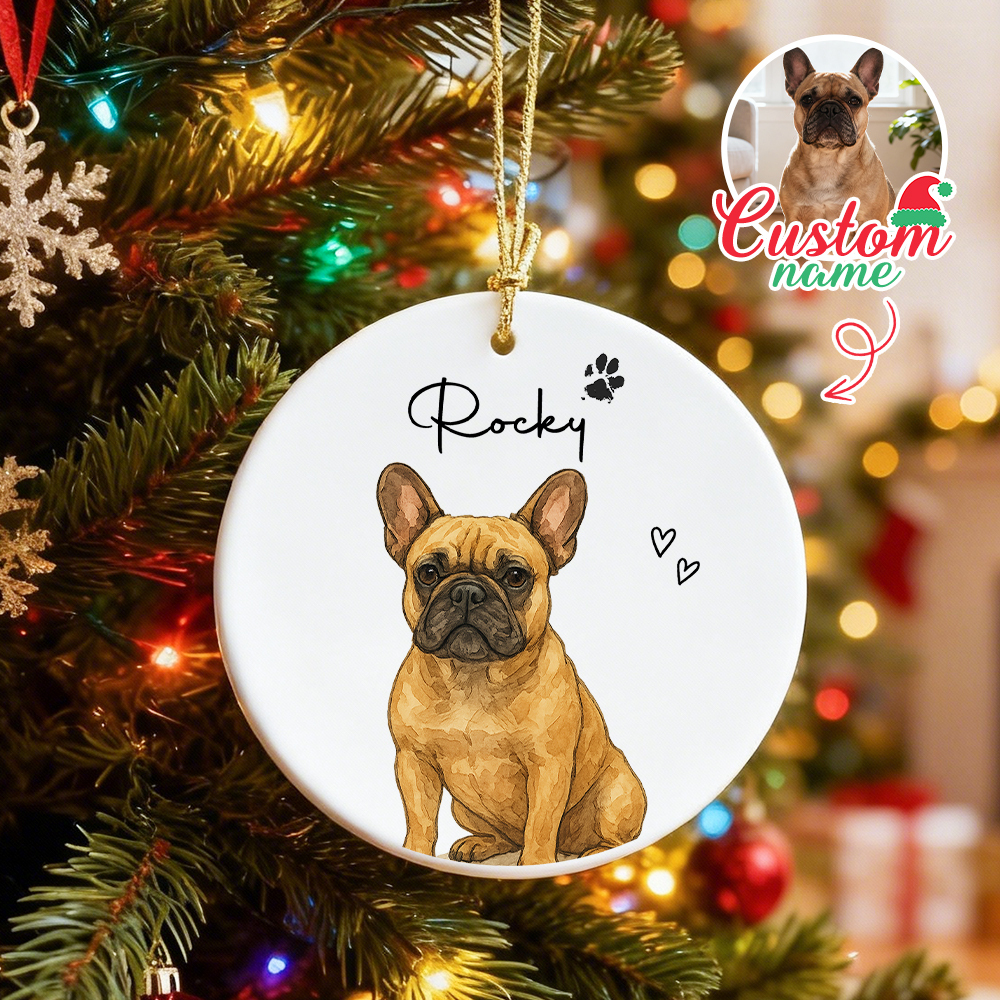 Ornamento Fotografico Personalizzato Con Acquerello Per Animali Domestici: Ricordo Commemorativo Personalizzato
