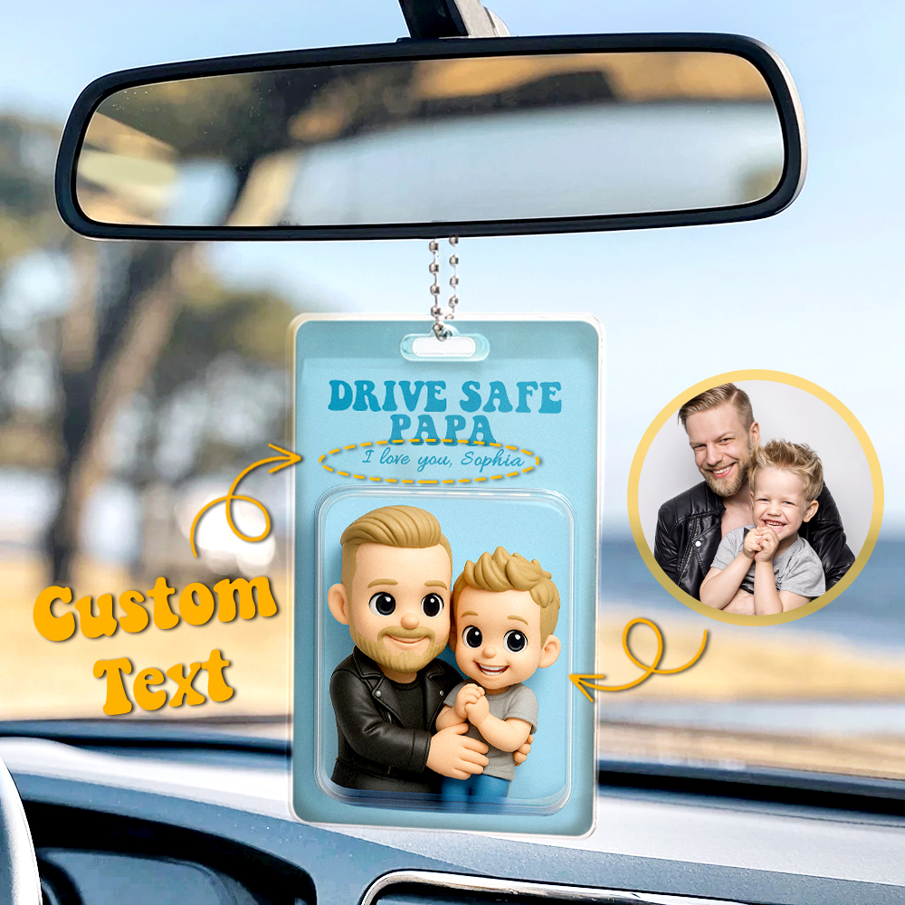 Regalo Personalizzato Per La Festa Del Papà Per Papà Foto Personalizzata Action Figure Ornamento Per Auto Regalo Da Appendere Per Il Nonno Regalo Per Il Nuovo Papà Regali Per Papà Dai Bambini - 