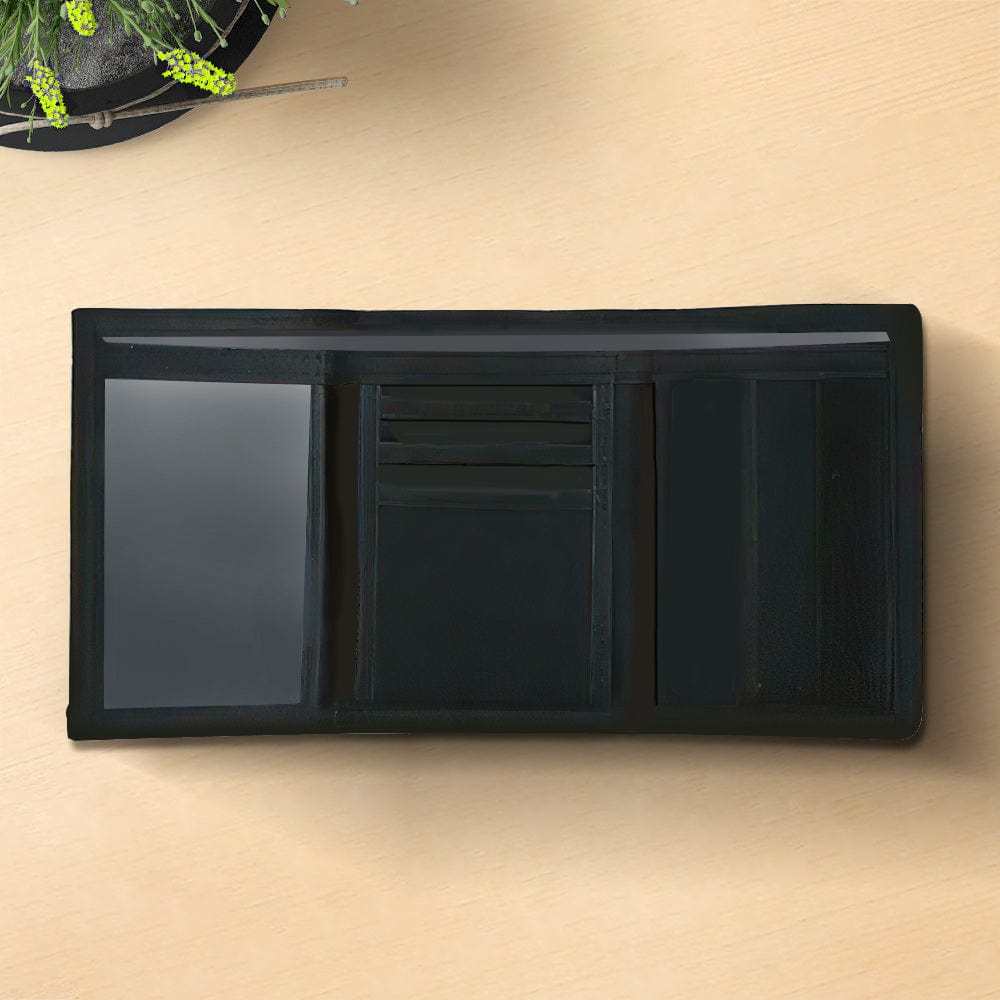 Portafoglio A Tre Ante In Nylon Con Chiusura In Velcro, Regalo Per Lui, Resistente E Sottile, 4 Colori - 