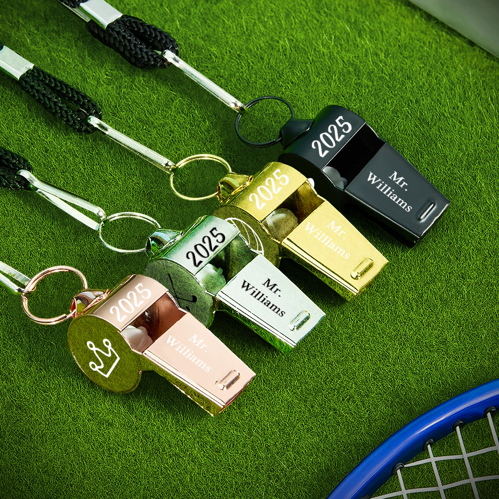 Fischietto con testo personalizzato, regalo sportivo personalizzato per allenatori di calcio, basket, pallavolo, calcio, baseball, regalo per insegnanti