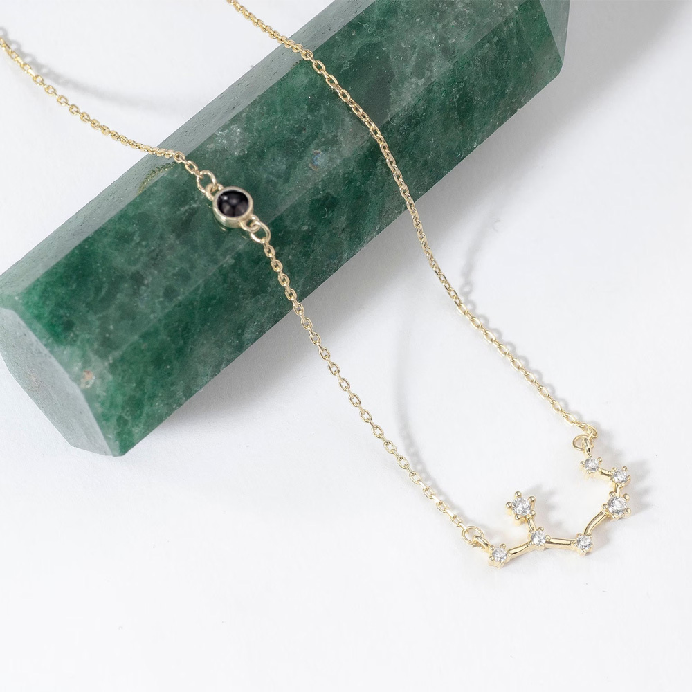 Collana Con Proiezione Fotografica Personalizzata Dello Zodiaco, Collana Con Costellazioni, Gioielli Zodiacali Scorpione, Sagittario, Bilancia, Regalo Per Lui - 