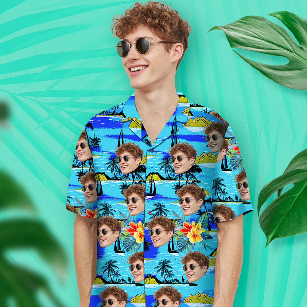 Camicia Hawaiana Vice City Custom Face Da Uomo In Stile Gang - 