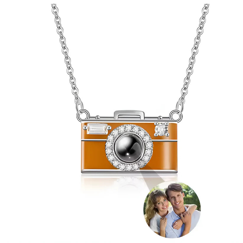 Custom Camera Photo Projection Necklace Personalized Picture Jewelry Gift For Her