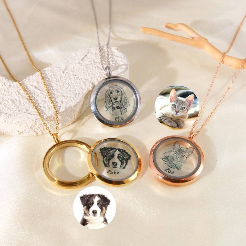 Collana Con Ciondolo In Pelliccia Di Animale Domestico Personalizzata, Collana Con Ciondolo In Pelo Di Cane E Gatto, Gioiello Commemorativo Per Animali Domestici