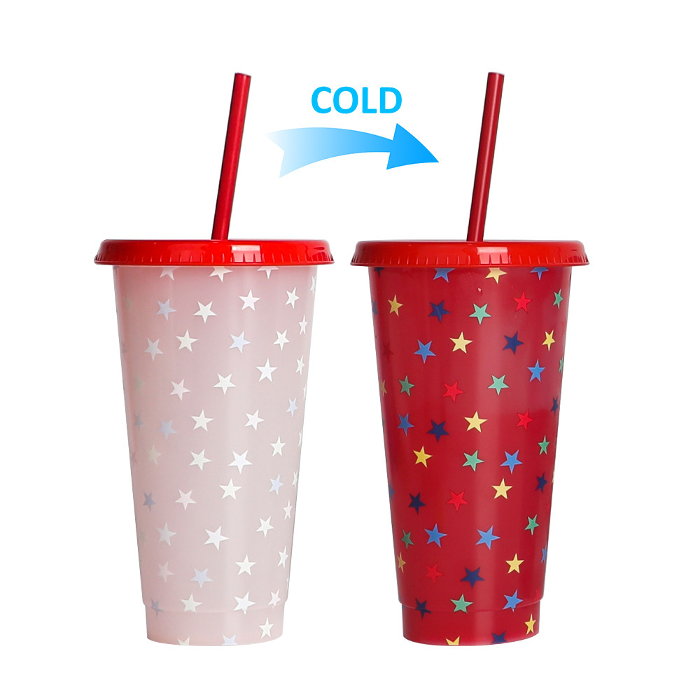 Color-Changing Straw Cup for Christmas Fun Party Drink ware
